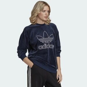 NWOT* Adidas Trefoil Oversized Velour Sweatshirt sz M